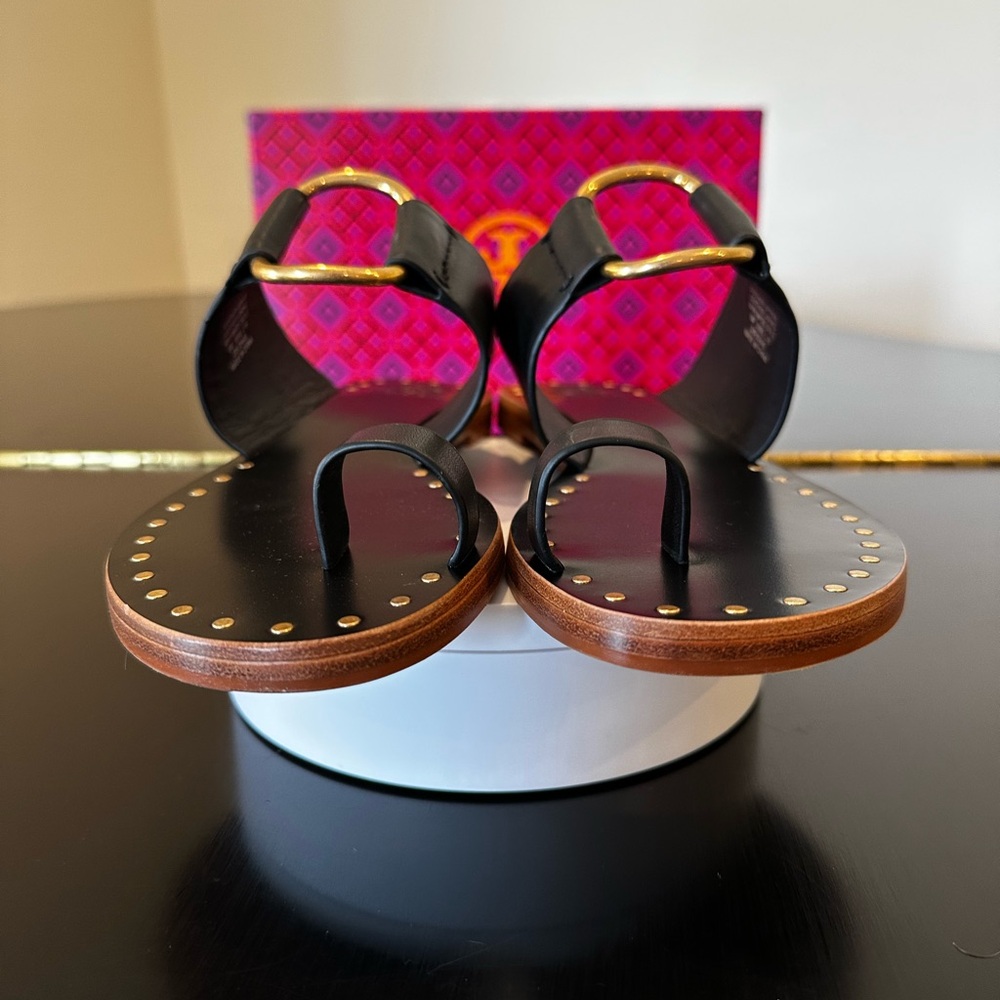 TORY BURCH NWT AUTHENTIC MINIMALIST LUXURY RESORT SUMMER RAVELLO STUDDED SANDAL - Picture 8 of 17